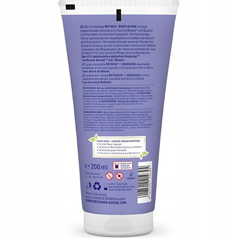 DRESDNER ESSENZ BALSAM DO CIAŁA UNISEX RETINOL SQUALAN UJĘDRNIE WYGŁADZENIE